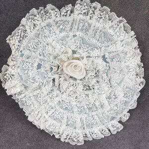 Antique Bed Cap BONNET Hat Women’s Lace Vintage Bridal Cottage